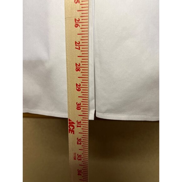 Chicos Women's Blouse White Button Up No Iron Cotton Contrast Trim Tunic Medium - Picture 8 of 13